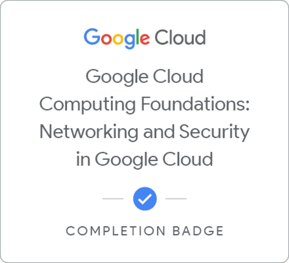 Google Cloud Computing Foundations: Networking & Security in Google Cloud course/certification image