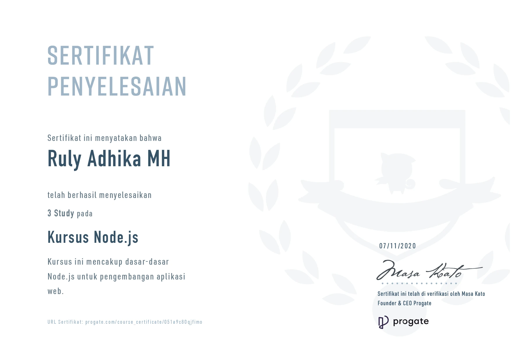 Node.JS Course course/certification image